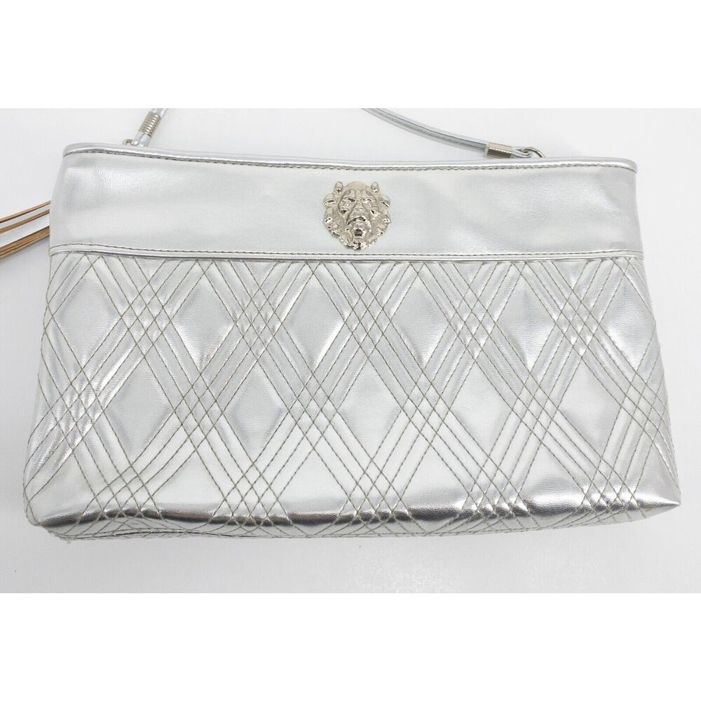 Warren Reed Bag Silver Lion Head Tassel Shoulder Bag Clutch Removable Strap - Picture 2 of 16